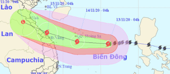 Sáng mai bão 13 ngay trên biển việt Nam, tâm bão gió giật cấp 15, sóng biển cao 10m - Ảnh 1.