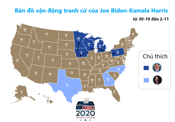 Hai ông Trump, Biden làm gì trong ngày cuối trước bầu cử? - Ảnh 3.