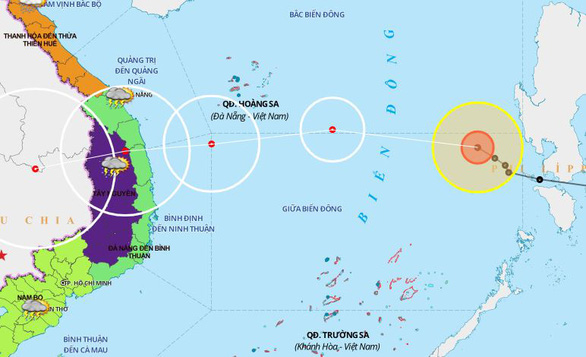 Bão số 10 giảm cấp, sẽ suy yếu thành áp thấp nhiệt đới khi vào bờ - Ảnh 1.