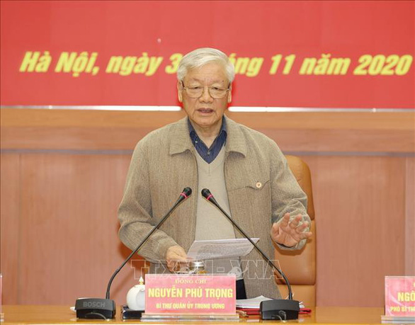 Tổng bí thư, Chủ tịch nước Nguyễn Phú Trọng chủ trì Hội nghị của Quân ủy Trung ương - Ảnh 1.