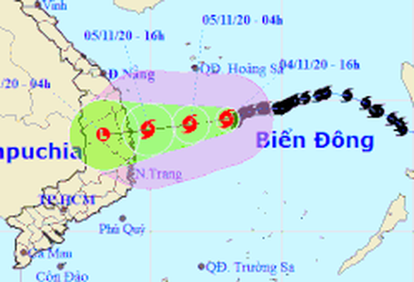 Bão số 10 sẽ suy yếu thành áp thấp khi đi vào đất liền - Ảnh 1.