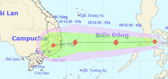 Ngày mai 9-11, tâm bão có thể cách Song Tử Tây 300km, gió giật cấp 10 - Ảnh 1.