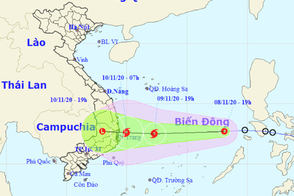 Ngày mai 9-11, áp thấp nhiệt đới có thể mạnh lên thành bão - Ảnh 1.