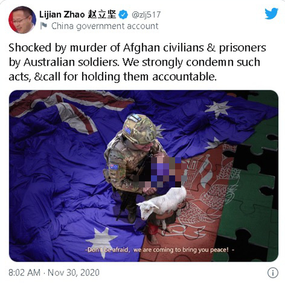 New Zealand is concerned about China's release of a photo of Australian soldiers killing an Afghan girl - Photo 1.