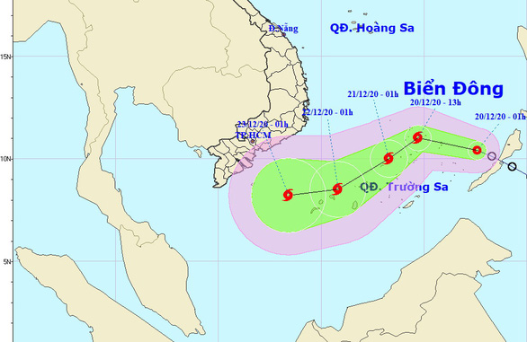 Áp thấp nhiệt đới vào Biển Đông, dự báo thành bão trong hôm nay - Ảnh 1.
