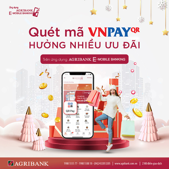 Quét VNPay QR nhận mưa ưu đãi cùng Agribank e-Mobile Banking - Ảnh 1.
