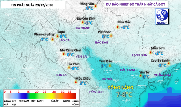 Đỉnh Fansipan có thể -7 độ C, nâng mức độ cảnh báo rét đặc biệt mạnh - Ảnh 1.