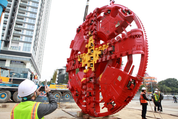Lắp khiên đào, hoàn thiện robot đào hầm đường metro Nhổn - ga Hà Nội - Ảnh 3.