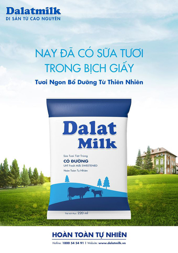Dalatmilk ra mắt sữa tươi tiệt trùng trong bịch giấy tự nhiên - Ảnh 1.