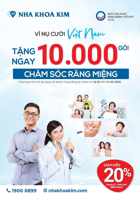 Vì nụ cười Việt Nam - Nha Khoa Kim tặng 10.000 gói chăm sóc răng miệng - Ảnh 2. Vì nụ cười Việt Nam - Nha Khoa Kim tặng 10.000 gói chăm sóc răng miệng - Ảnh 2.