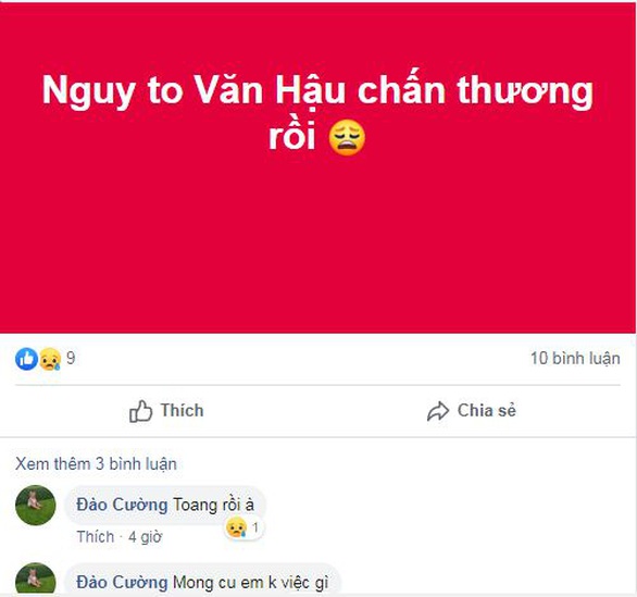 CĐV Việt Nam lo sốt vó sau khi Văn Hậu dính chấn thương - Ảnh 2. CĐV Việt Nam lo sốt vó sau khi Văn Hậu dính chấn thương - Ảnh 2.