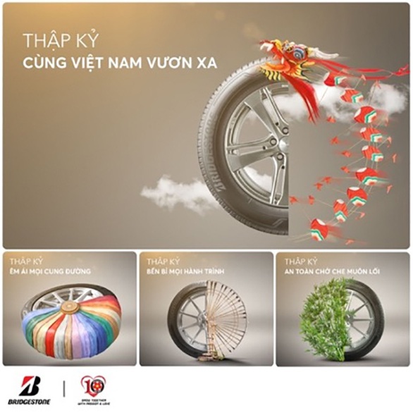 Bridgestone đánh dấu thập kỷ cùng Việt Nam vươn xa - Ảnh 1. Bridgestone đánh dấu thập kỷ cùng Việt Nam vươn xa - Ảnh 1.