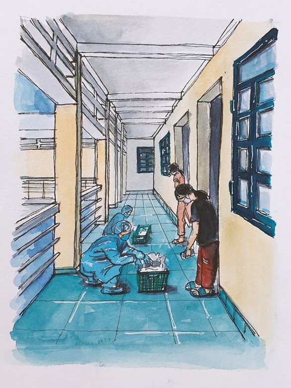 Vẽ về khu cách ly Việt Nam - bộ tranh truyền cảm hứng cực mạnh của một du học sinh - Ảnh 4. Vẽ về khu cách ly Việt Nam - bộ tranh truyền cảm hứng cực mạnh của một du học sinh - Ảnh 4.