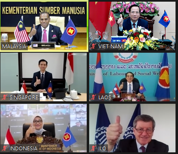 Các bộ trưởng lao động ASEAN họp bàn về ứng phó tác động của COVID-19 - Ảnh 2. Các bộ trưởng lao động ASEAN họp bàn về ứng phó tác động của COVID-19 - Ảnh 2.