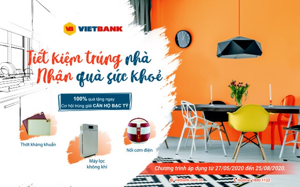 Tiết kiệm trúng nhà, nhận quà sức khỏe từ Vietbank - Ảnh 1. Tiết kiệm trúng nhà, nhận quà sức khỏe từ Vietbank - Ảnh 1.