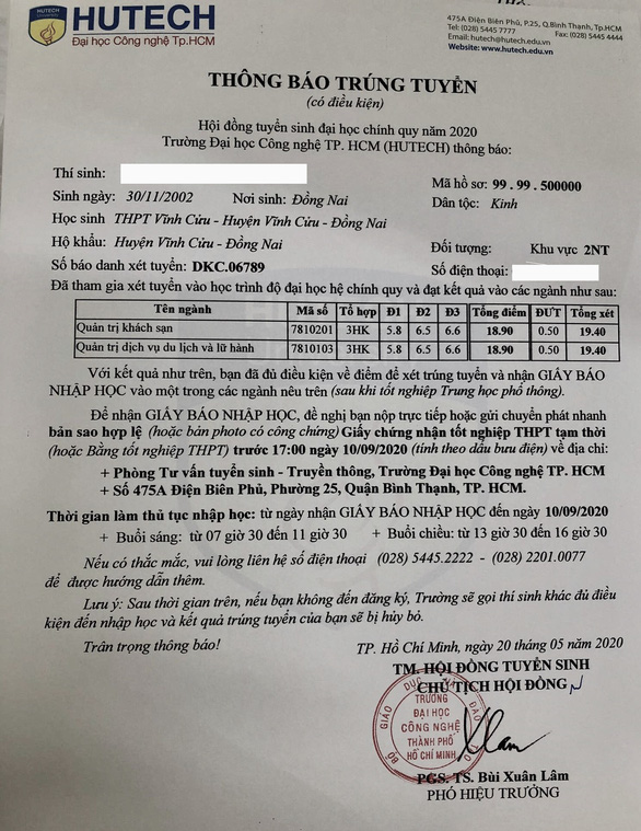 Trường đại học gửi thông báo trúng tuyển cho thí sinh... chưa tốt nghiệp THPT - Ảnh 1. Trường đại học gửi thông báo trúng tuyển cho thí sinh... chưa tốt nghiệp THPT - Ảnh 1.