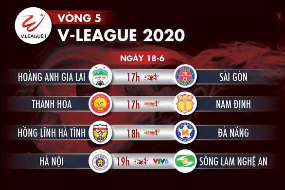 Lịch trực tiếp vòng 5 V-LEAGUE ngày 18-6: Tâm điểm Pleiku và Hàng Đẫy - Ảnh 1. Lịch trực tiếp vòng 5 V-LEAGUE ngày 18-6: Tâm điểm Pleiku và Hàng Đẫy - Ảnh 1.