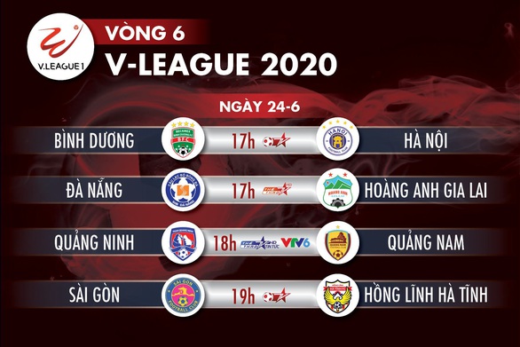 Lịch trực tiếp V-League 2020 ngày 24-6: Quang Hải so tài Tiến Linh - Ảnh 1. Lịch trực tiếp V-League 2020 ngày 24-6: Quang Hải so tài Tiến Linh - Ảnh 1.