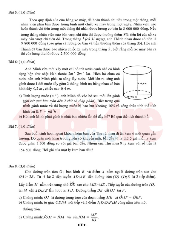 TP.HCM công bố đáp án bài thi tuyển sinh lớp 10 - Ảnh 8. TP.HCM công bố đáp án bài thi tuyển sinh lớp 10 - Ảnh 8.