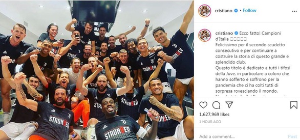 Ronaldo viết Instagram: Đã hoàn thành, vô địch Ý! Tôi rất hạnh phúc... - Ảnh 1. Ronaldo viết Instagram: Đã hoàn thành, vô địch Ý! Tôi rất hạnh phúc... - Ảnh 1.