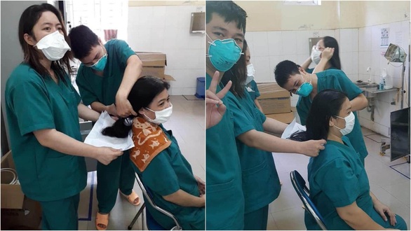 Các nữ bác sĩ ở Đà Nẵng cắt ngắn tóc để lên tuyến đầu COVID-19 - Ảnh 1. Các nữ bác sĩ ở Đà Nẵng cắt ngắn tóc để lên tuyến đầu COVID-19 - Ảnh 1.