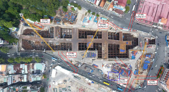 Xây dựng 6 đường hầm lên xuống nhà ga metro Bến Thành - Ảnh 2. Xây dựng 6 đường hầm lên xuống nhà ga metro Bến Thành - Ảnh 2.