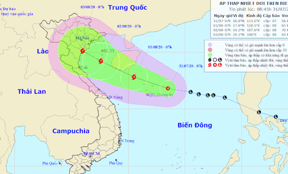 Vùng áp thấp trên biển Đông đã mạnh lên thành áp thấp nhiệt đới - Ảnh 1.