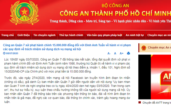 Đăng thông tin ‘treo co’ trên Facebook, bị phạt 15 triệu đồng - Ảnh 1. Đăng thông tin ‘treo co’ trên Facebook, bị phạt 15 triệu đồng - Ảnh 1.