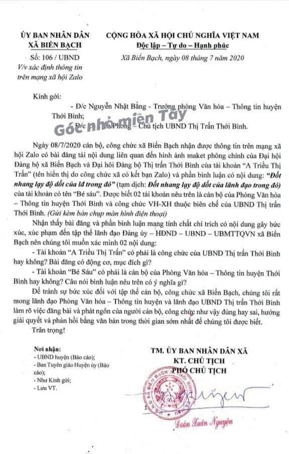 Lãnh đạo xã ra văn bản phản ứng vì bình luận thắp nhang lạy độ dốt… - Ảnh 1. Lãnh đạo xã ra văn bản phản ứng vì bình luận thắp nhang lạy độ dốt… - Ảnh 1.