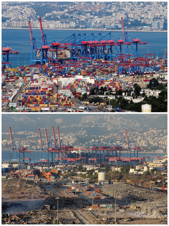 Khó ai nhận ra cảng Beirut trước và sau vụ nổ thảm khốc qua ảnh vệ tinh - Ảnh 3. Khó ai nhận ra cảng Beirut trước và sau vụ nổ thảm khốc qua ảnh vệ tinh - Ảnh 3.