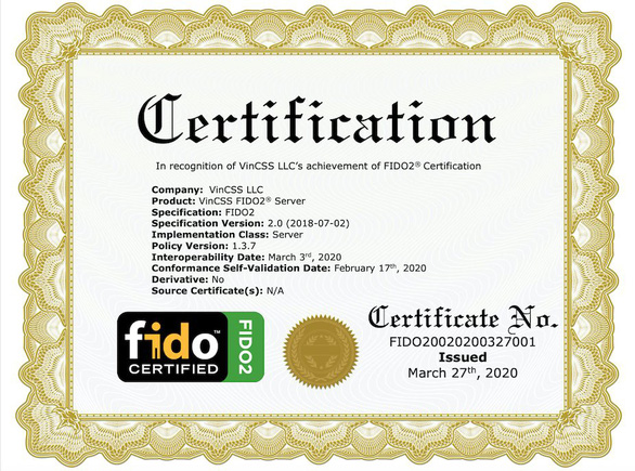 Vingroup đạt chuẩn FIDO2 thứ hai cho sản phẩm máy chủ xác thực mạnh - Ảnh 1. Vingroup đạt chuẩn FIDO2 thứ hai cho sản phẩm máy chủ xác thực mạnh - Ảnh 1.