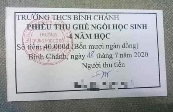 TP.HCM: Yêu cầu dừng thu, trả lại tiền ghế ngồi học sinh cho phụ huynh - Ảnh 1.