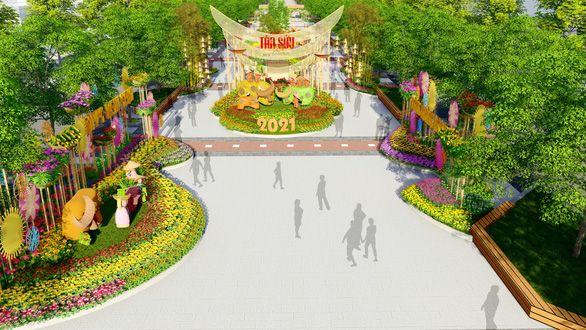 Nguyen Hue Flower Street Tan Suu New Year reappears buffalo and field life - Photo 1.