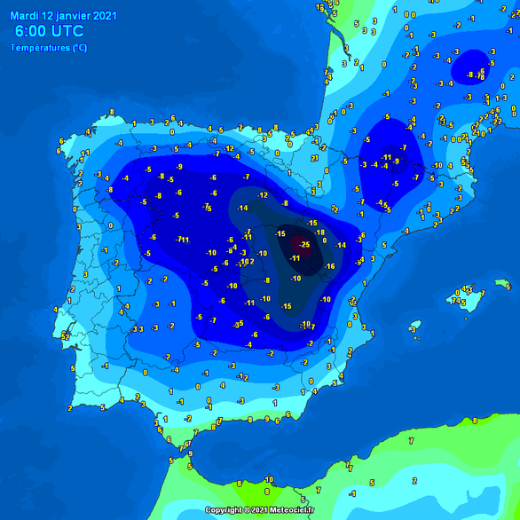 Bất thường: Nhiệt độ miền Trung Tây Ban Nha xuống -25 độ C, lạnh như Siberia - Ảnh 2.