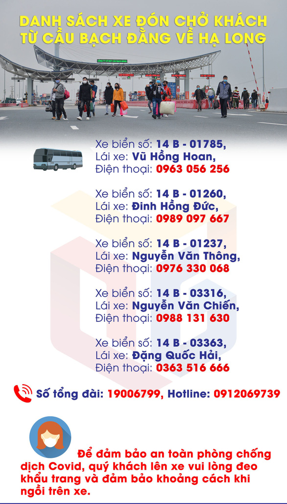 Cho phép 5 xe đưa người Quảng Ninh từ cầu Bạch Đằng về Hạ Long - Ảnh 3.