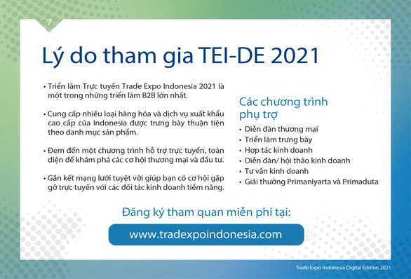 Triển lãm thương mại lớn nhất Indonesia phiên bản số: The 36th Trade Expo Indonesia digital edition - Ảnh 3.