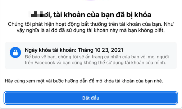 Nhiều người bất ngờ bị Facebook khóa tài khoản - Ảnh 1.