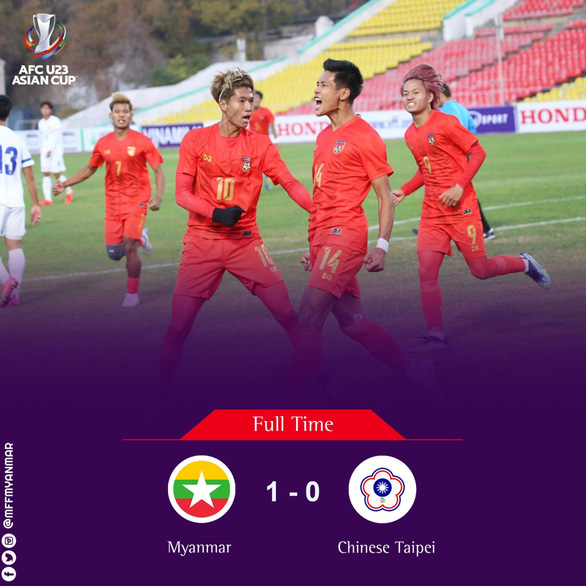 Thắng Đài Loan 1-0, U23 Myanmar hướng tới trận quyết chiến với U23 Việt Nam - Ảnh 1.