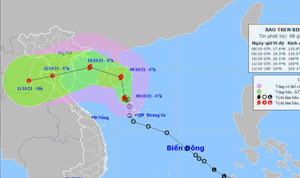 Quỹ đạo và cường độ bão số 7 phức tạp, Bắc Bộ, Trung Bộ mưa rất lớn - Ảnh 1.