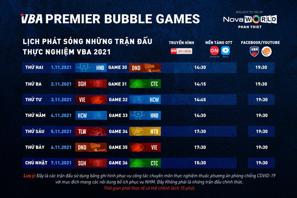 Lịch phát sóng VBA Premier Bubble Games tuần 5 - Ảnh 1.