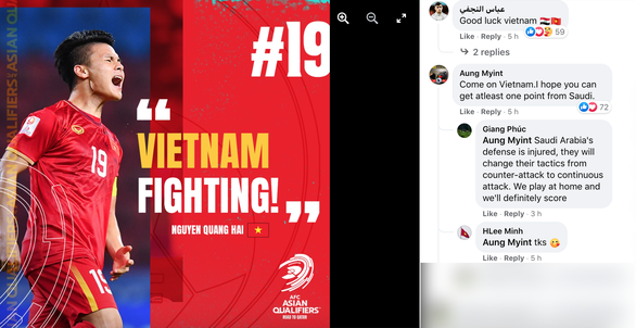 CĐV châu Á chúc Việt Nam giành điểm trước Saudi Arabia - Ảnh 1.