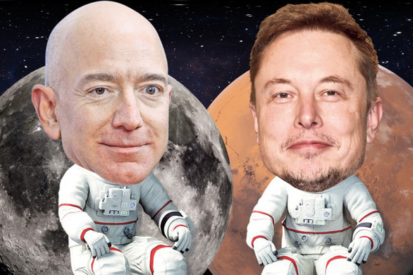 Hai tỉ phú giàu nhất thế giới Elon Musk và Jeff Bezos là đối thủ thật hay giả? - Ảnh 1.
