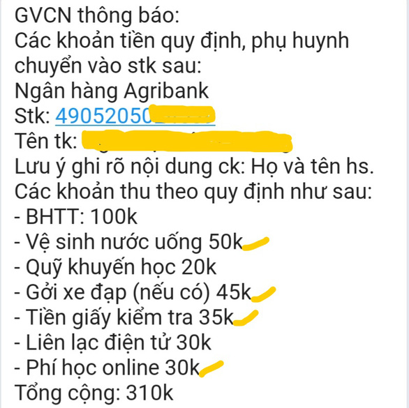 Ninh Thuận: Học sinh học ở nhà vẫn bị thu tiền giấy kiểm tra, nước uống... - Ảnh 2.