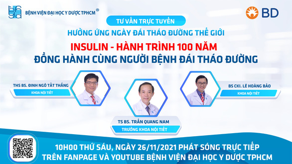 Chương trình tư vấn trực tuyến: Insulin -Hành trình 100 năm đồng hành cùng người bệnh đái tháo đuờng - Ảnh 1.