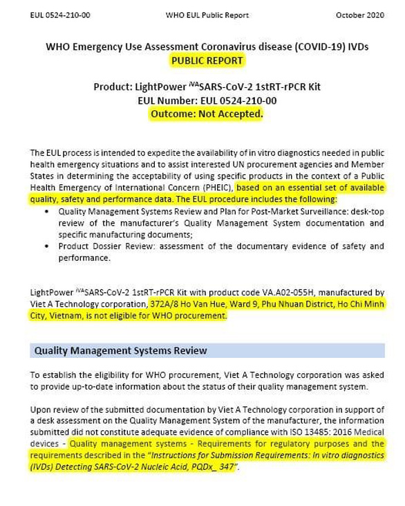Bộ Khoa học - công nghệ gỡ tin bộ kit test COVID-19 của Việt Nam được WHO chấp thuận - Ảnh 3.