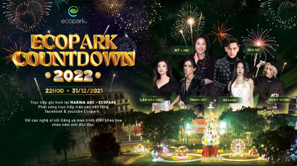 Ecopark phủ rợp pháo hoa trong khu đô thị với 3 điểm trình diễn mừng năm mới - Ảnh 1.