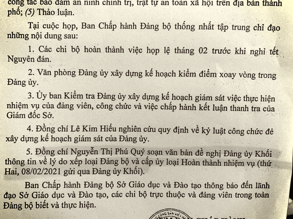 Đảng bộ Sở Giáo dục - đào tạo TP Cần Thơ chỉ hoàn thành nhiệm vụ vì nhiều hạn chế - Ảnh 1.