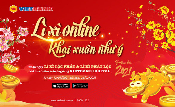 Lì xì online khai xuân như ý cùng Mobile Vietbank Digital - Ảnh 1.