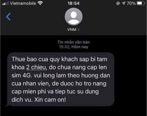 Nghe theo hướng dẫn nâng cấp lên 4G, mất cả sim lẫn hàng chục triệu - Ảnh 1.