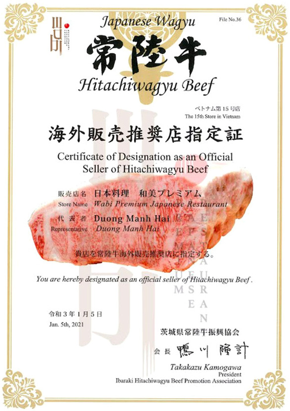 Wabi Premium có được chứng nhận nhập bò Hitachi chính thức từ Nhật Bản - Ảnh 1.